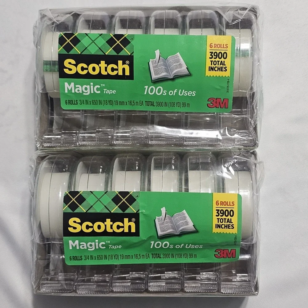 Bundle 2 Scotch Magic Tape 6 Rolls 3/4 in 650 in 3900 Total Inches MPN 810-6PK